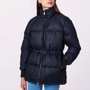 NWT Bernardo Heavy Puffer Jacket with Cinched Waist Dark Blue Large